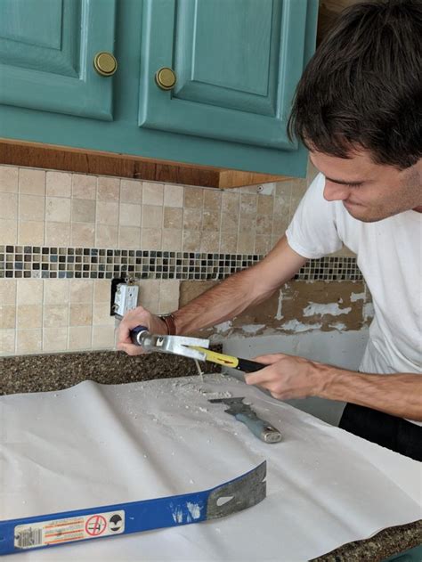 Removing tile backsplash. Things To Know About Removing tile backsplash. 